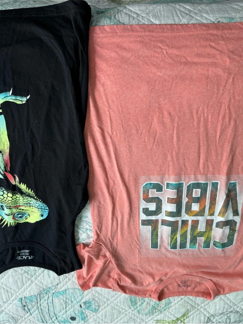 Children’s Place Iguana Tank, Tie-Dye Shorts & Coral Graphic Tee Set
